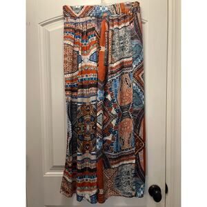 Casual Express Women’s Elastic Waist Hippie Pull‎ On Wide Leg Pants Size M Multi